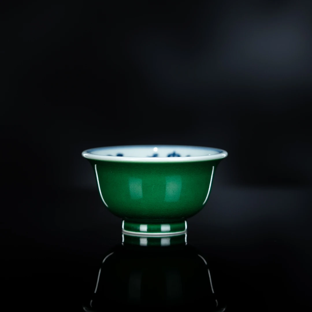 【瓷唐里】青花内绘四季花卉小压手杯 60cc 瓷器家用茶具