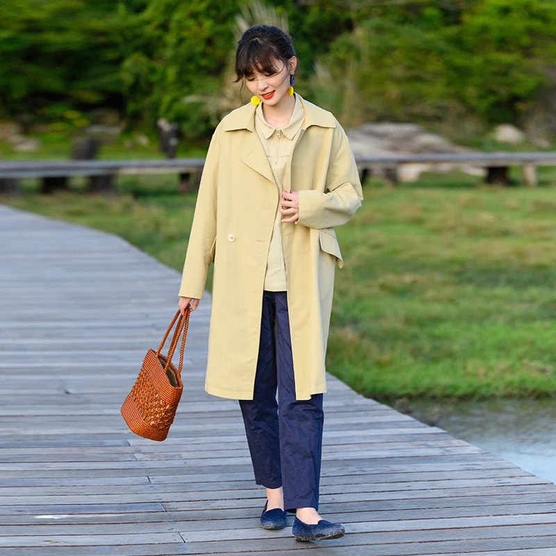 JA215 // 长袖v领常规通勤文艺百搭风衣