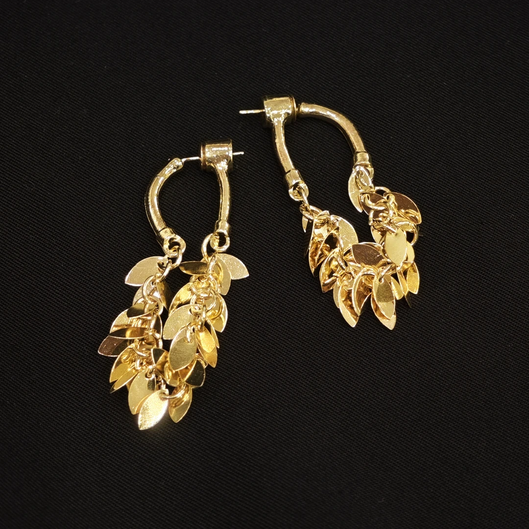 2025新款时尚高级感金属亮片流苏耳环