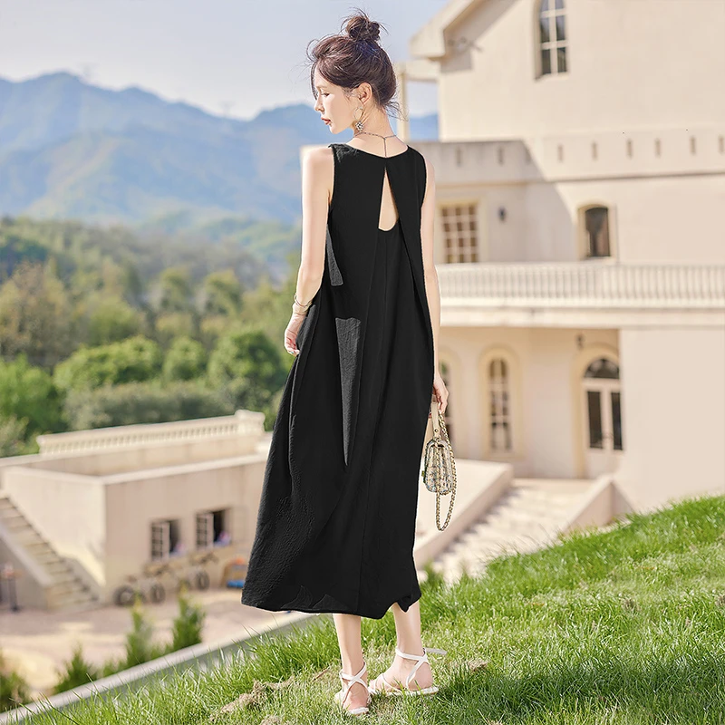 【欧若风】丝柏舍2025夏季新款女装时尚中长连衣裙S42Q1795LA