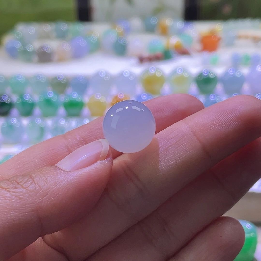 散珠翡翠展示勿拍缅甸翡翠a货卡13白粉色买断价