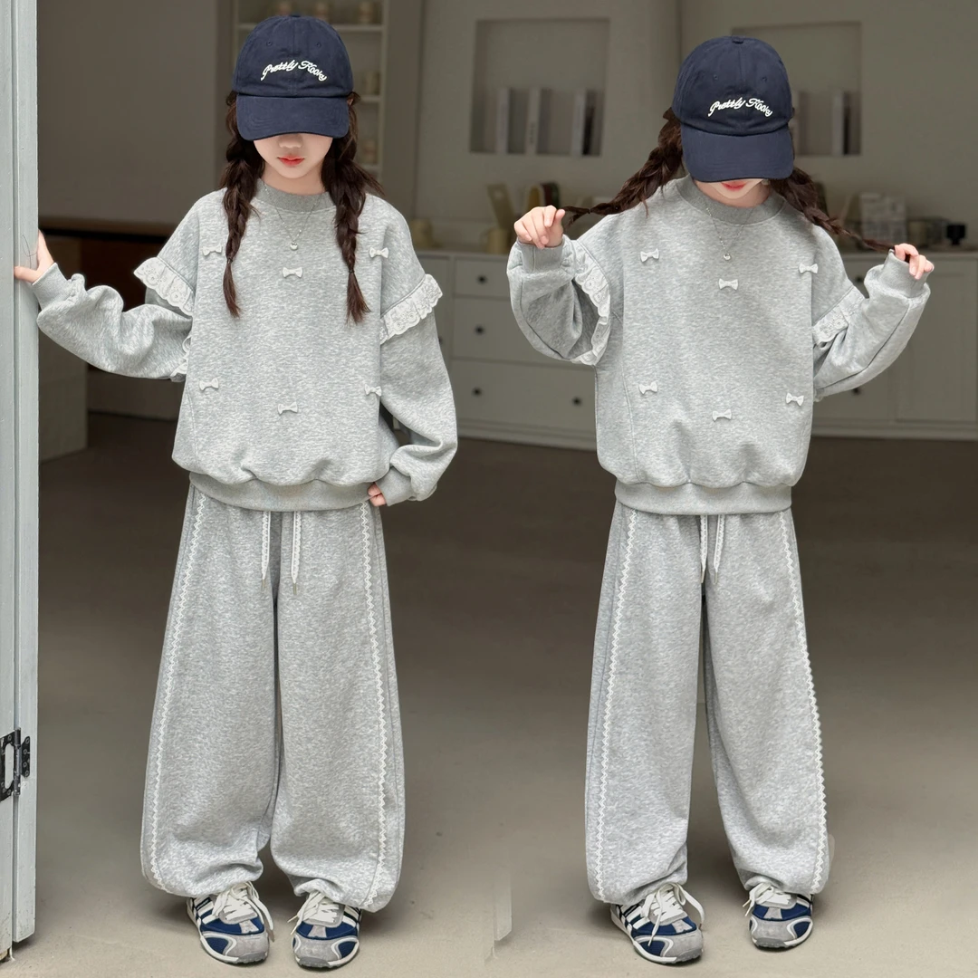 女童春秋套装2025新款6-12岁15岁中大童装休闲洋气潮流秋装两件套