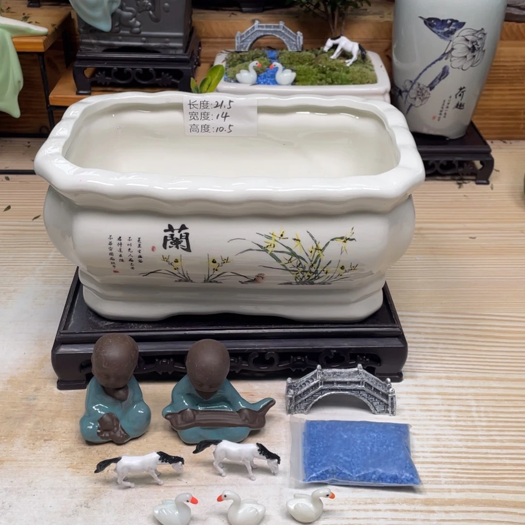 紫砂花盆陶瓷艺术花盆陶瓷