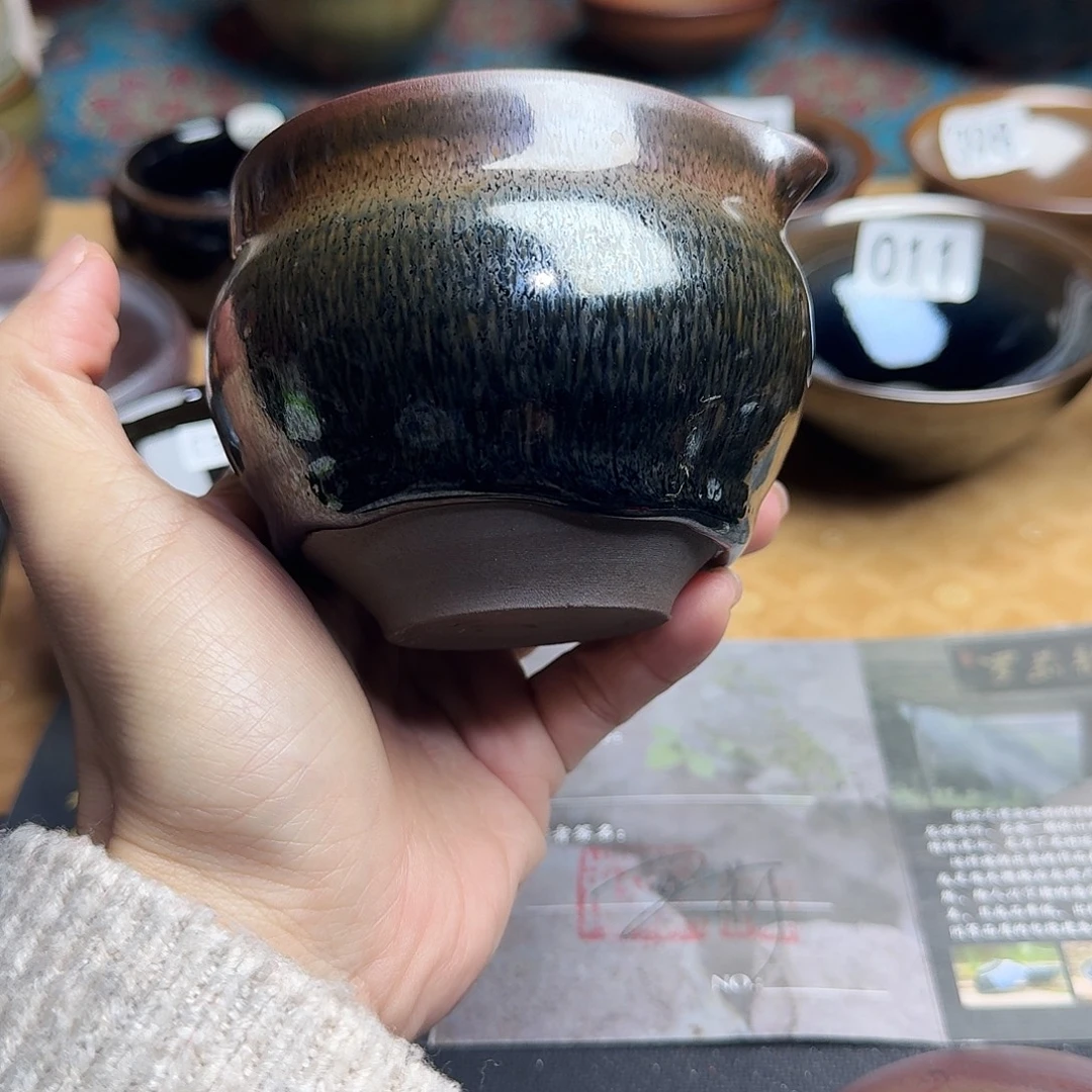 茶盏7555 柴烧手工主人杯盖泡