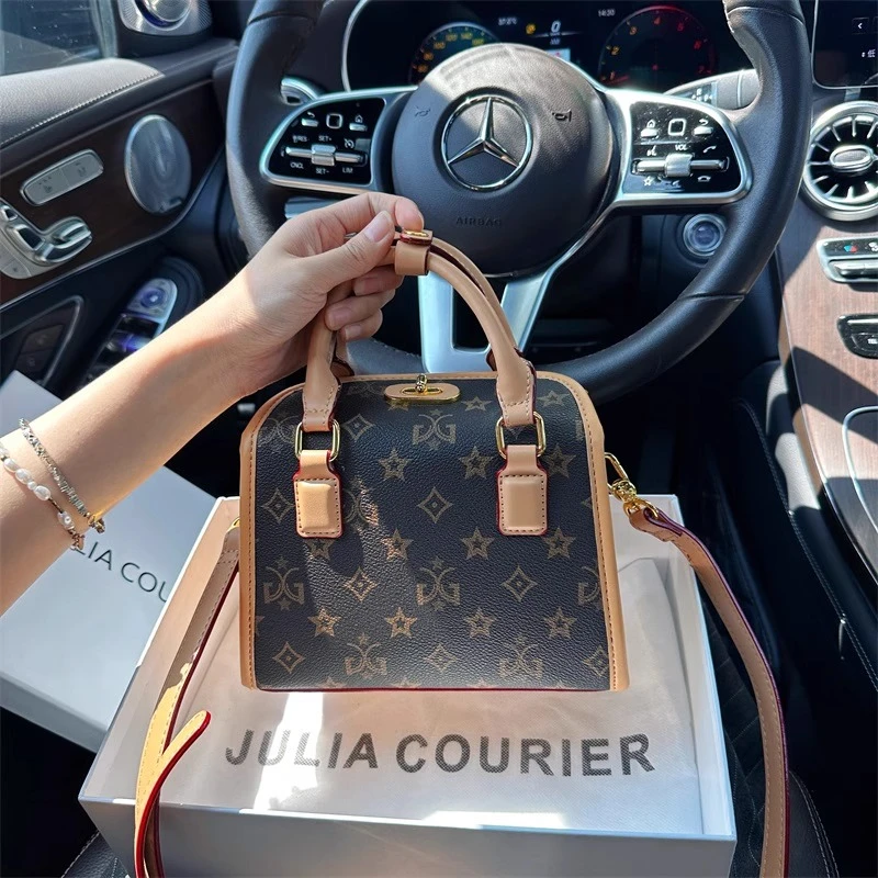 Julia Courier女包复古印花波士顿包包2025新款潮单肩斜挎包通勤