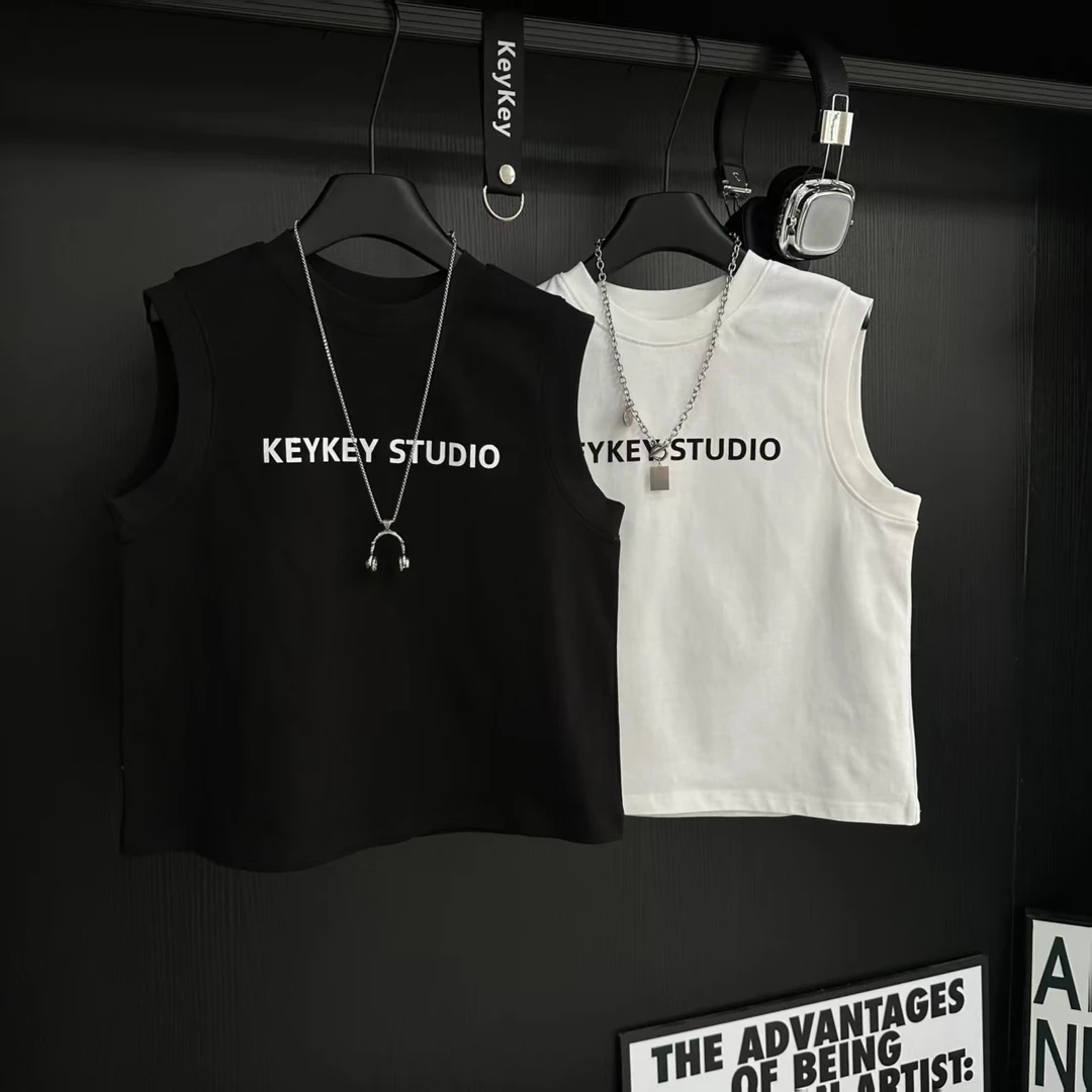 K家必入款男童百搭个性夏季字母ins港风无袖时尚上衣