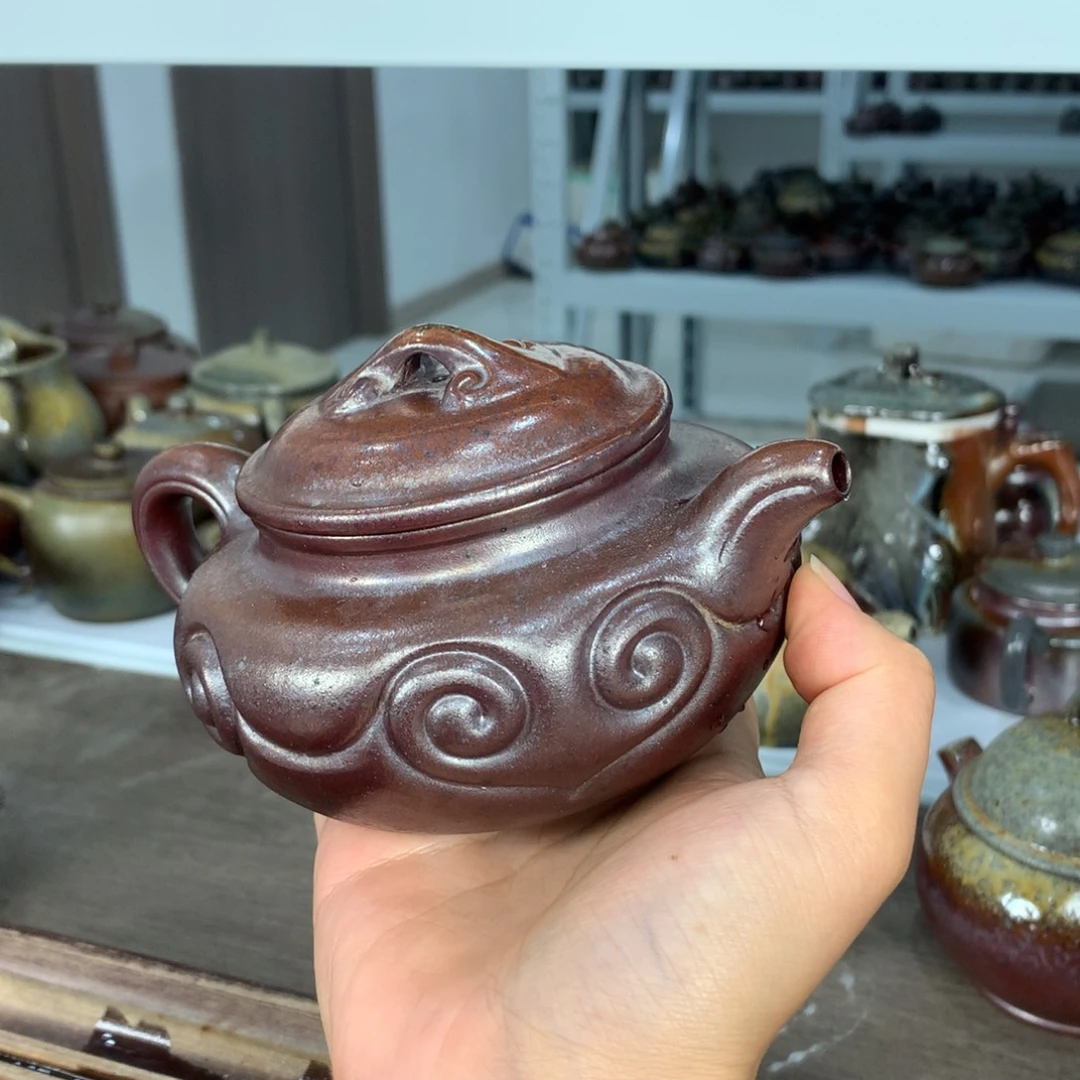茶壶紫砂纯自然柴烧