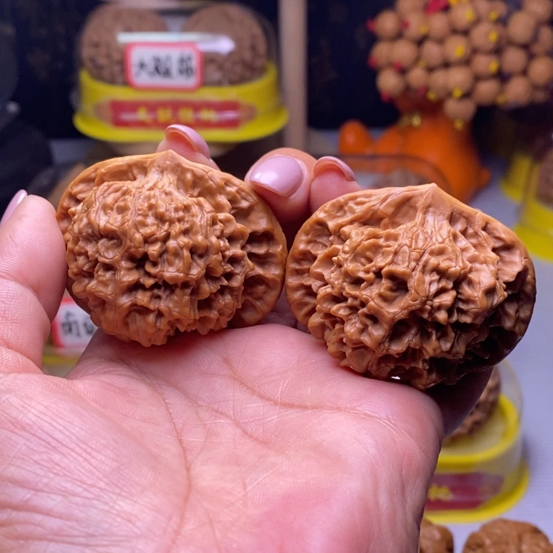 把件文玩核桃014麒麟纹官帽49尺