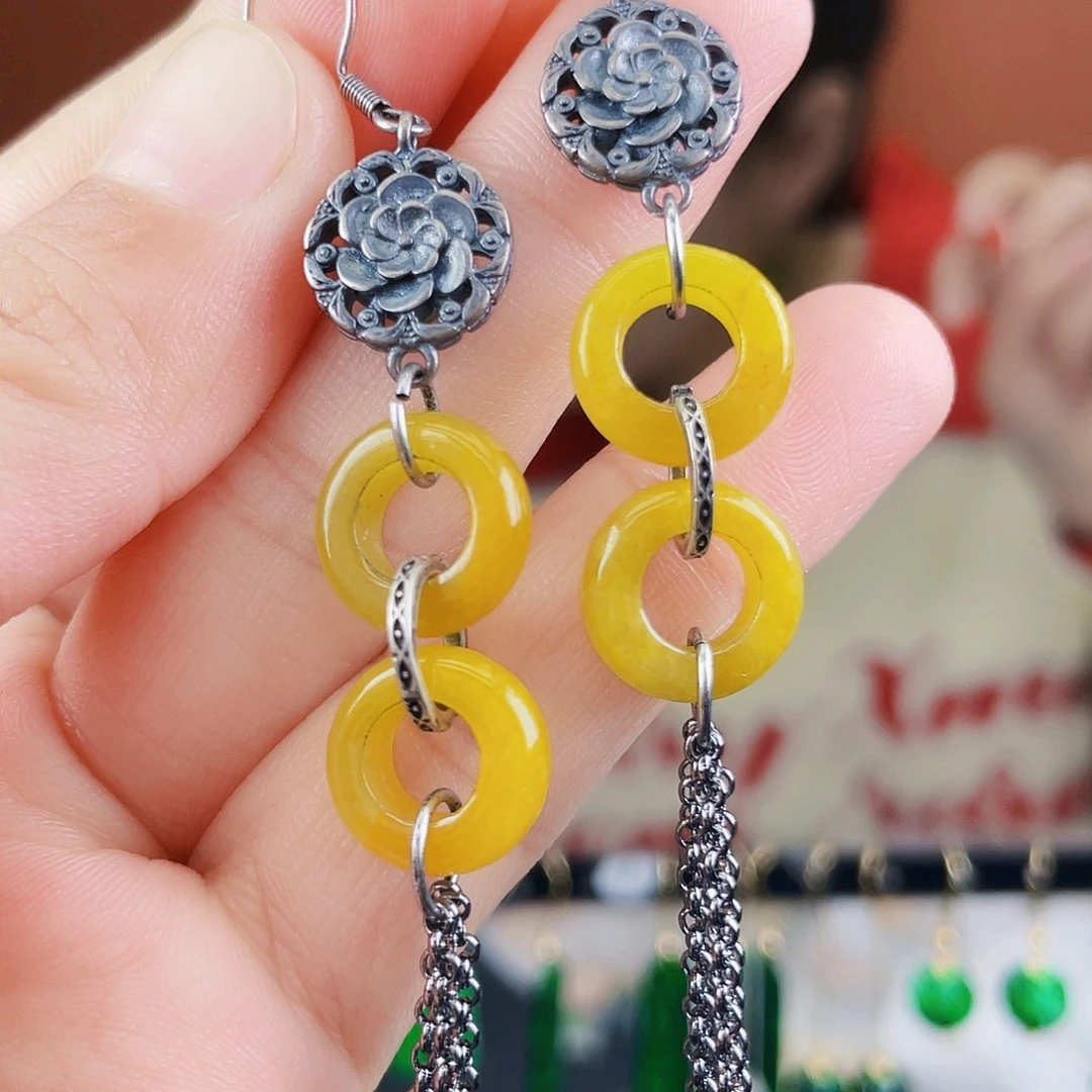 翡翠未镶嵌耳饰饰品