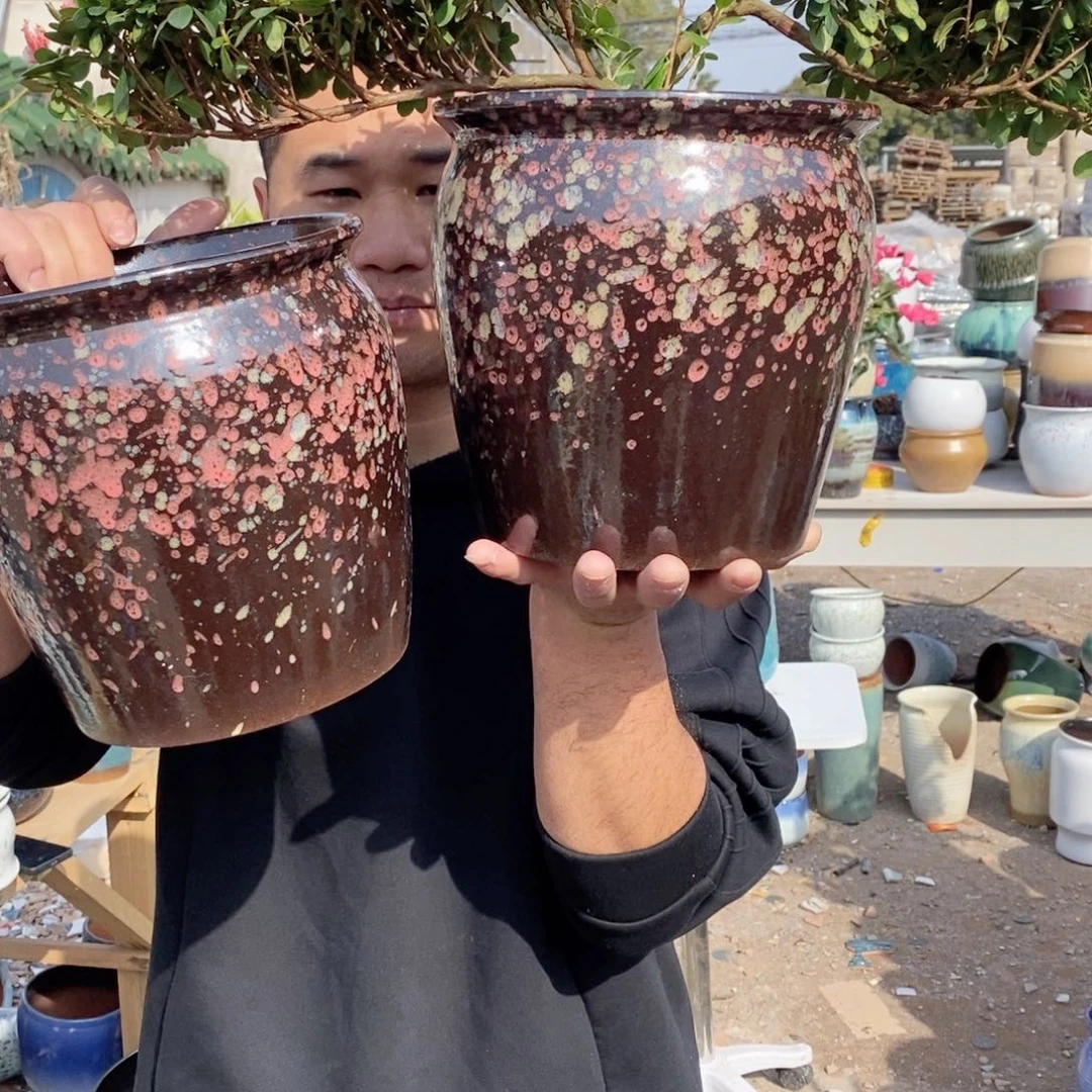 红陶杨杨花盆0205-1012