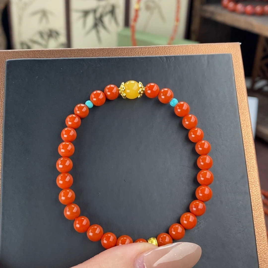 南红玛瑙未镶嵌手链