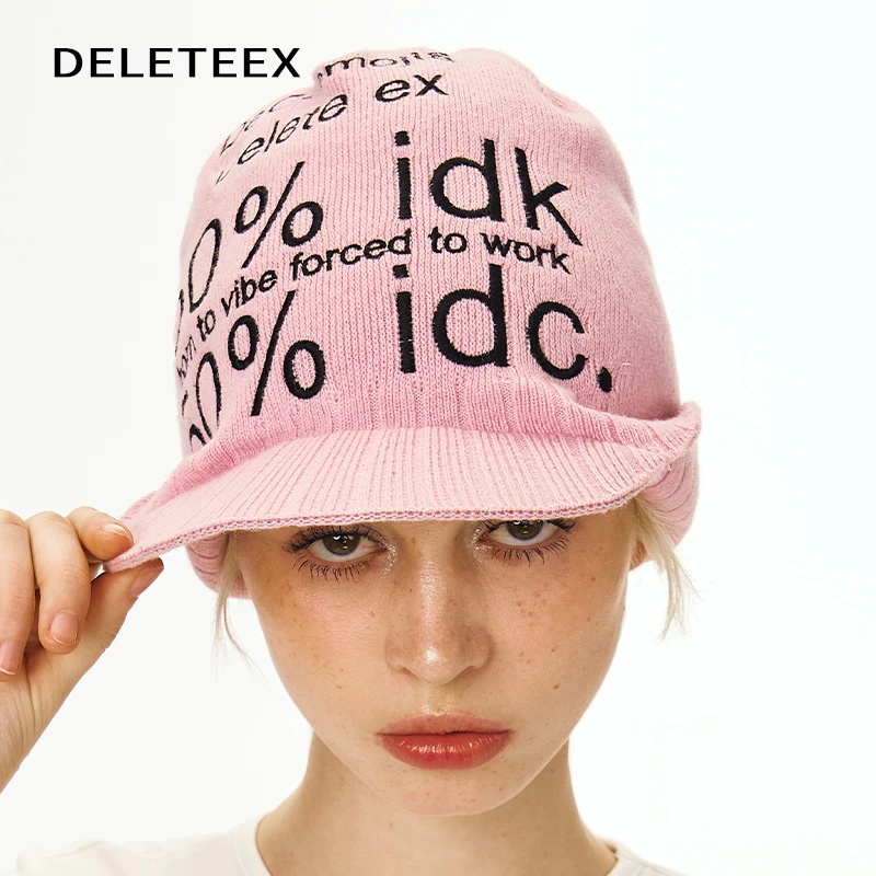 DeleteEX原创De-moji系列针织帽字母logo羊毛保暖马术街头冷帽