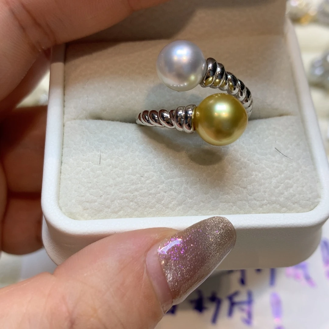 海水珍珠戒指银S925镶嵌