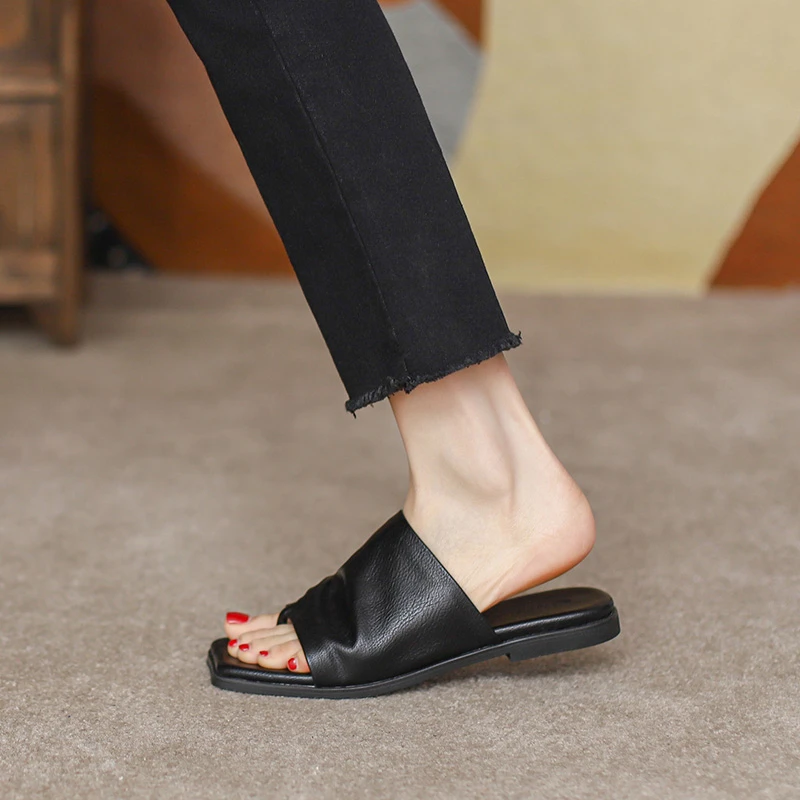 〖福利款〗大码女鞋40 41到43 平底拖鞋夹趾黑色加宽加肥4544凉拖