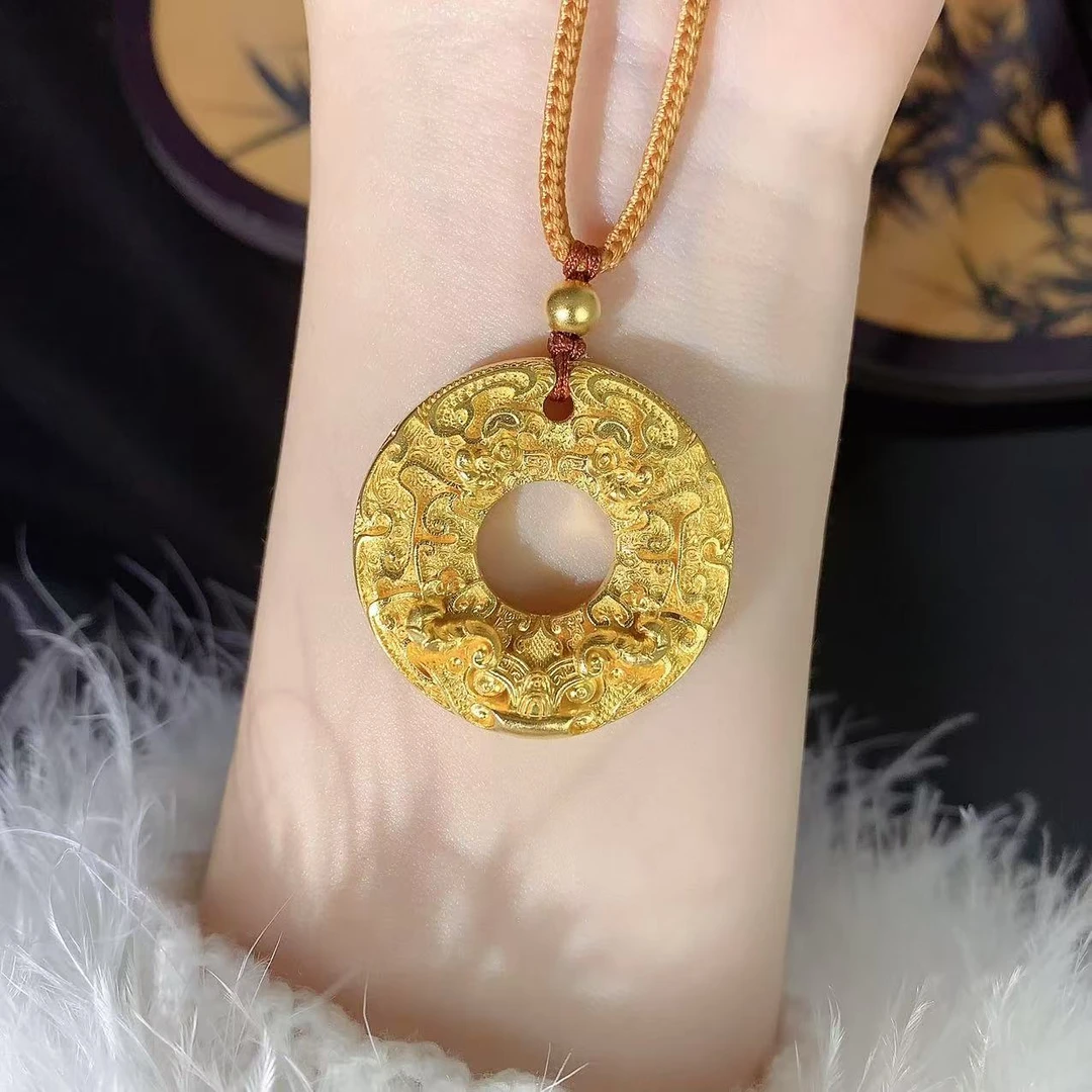 【伟新源】足金999 古法工艺 古法夔牛吊坠30.52克