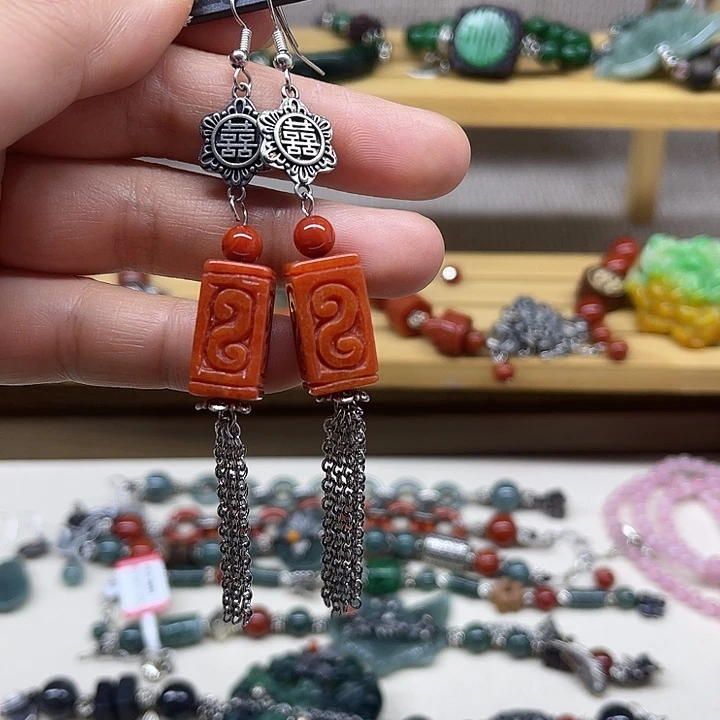 翡翠未镶嵌耳饰123456