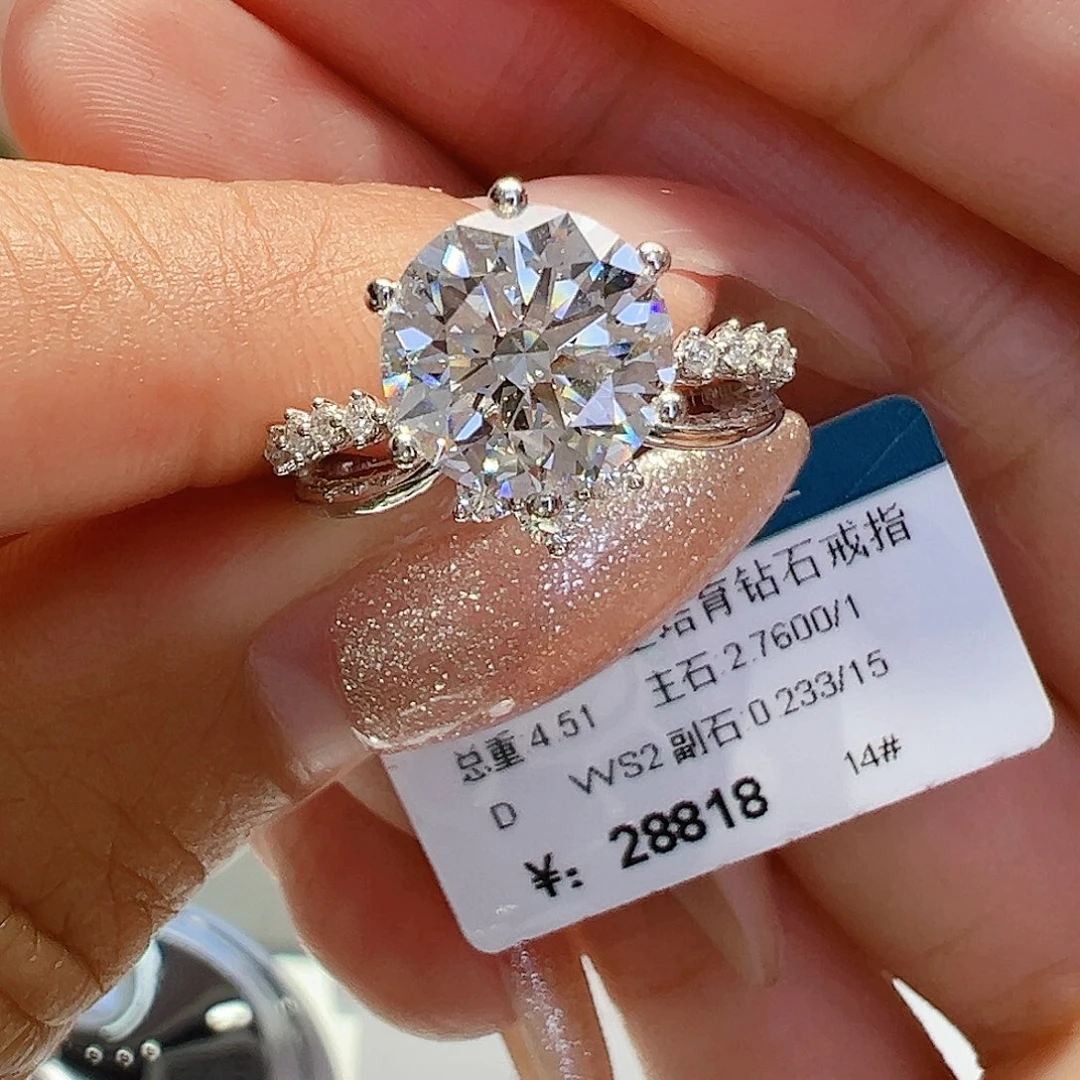 18K金镶嵌实验室培育钻石2.76ct14