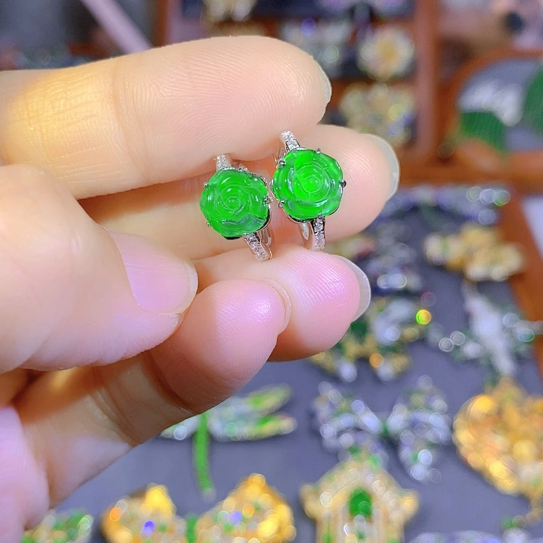 颈饰银S925镶嵌翡翠