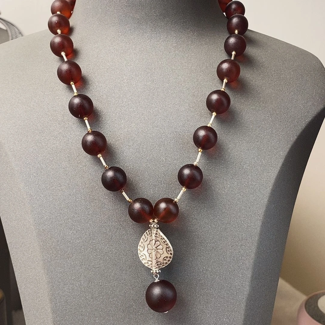 琥珀未镶嵌颈饰项链