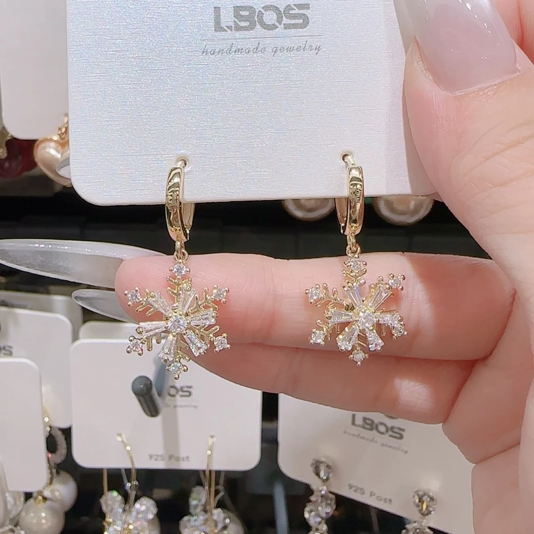 锆石铜合金925银耳环