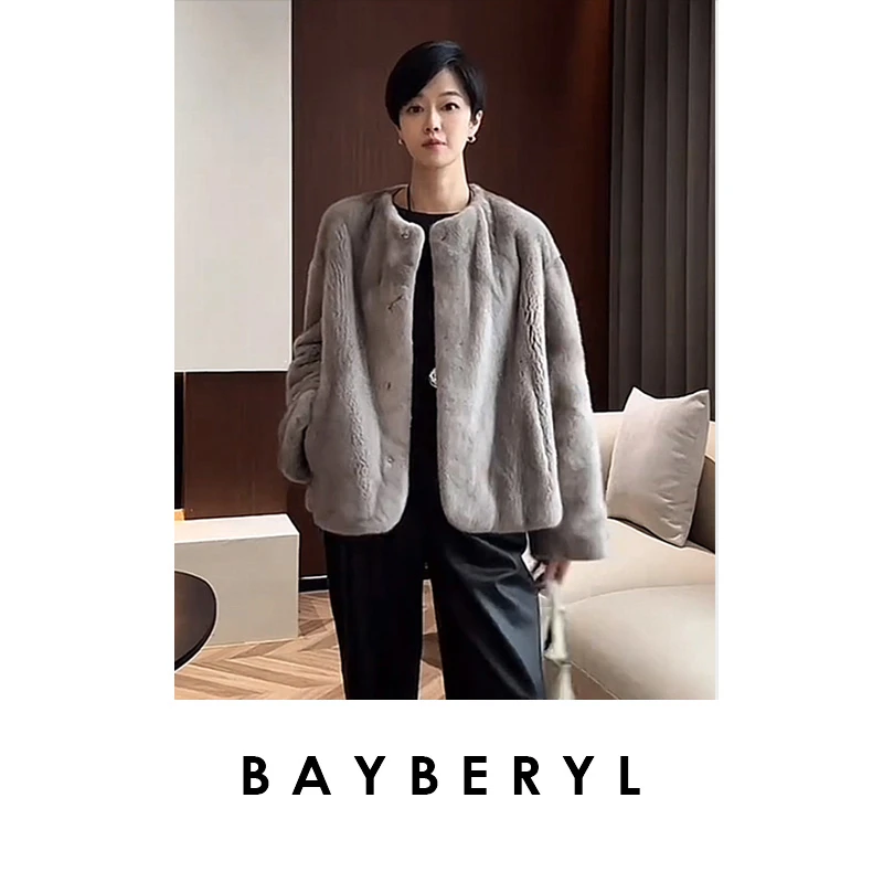 BAYBERYL老贝曙光之城*水水圆领轻奢百搭秋冬外套PY4J1828-10/7