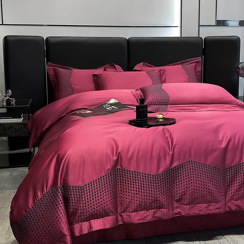 玛利亚   100支全棉匹马棉长绒棉高端刺绣酒店工艺款轻奢四件套