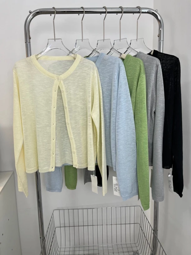 百搭夏季小开衫～轻薄夏季百搭软糯舒适宽松万能开衫HF80226