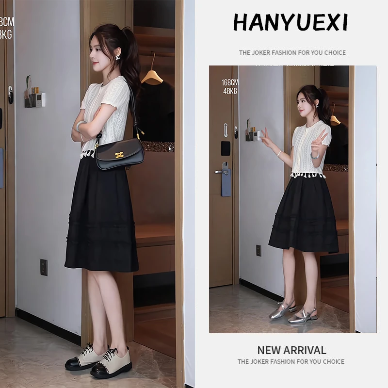 夏季一整套女装2025年新款韩版时尚减龄气质短袖上衣半身裙两件套