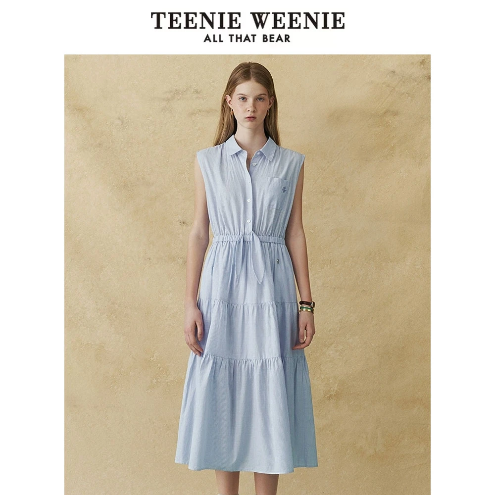 *TeenieWeenie小熊女装连衣裙25气质通勤素雅无袖裙女TTOW252511T