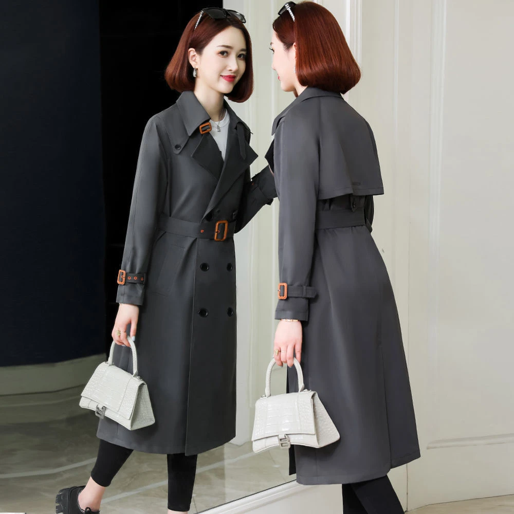 驼色春秋风衣外套高端卡其色风衣女中长款2025秋季韩版宽松过膝新