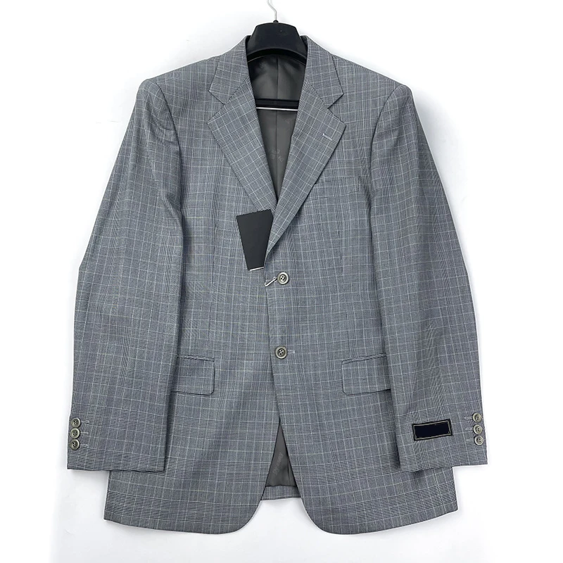 K1218A观家100%羊毛亲王格高档两粒扣高奢西服外套复古英伦风西装