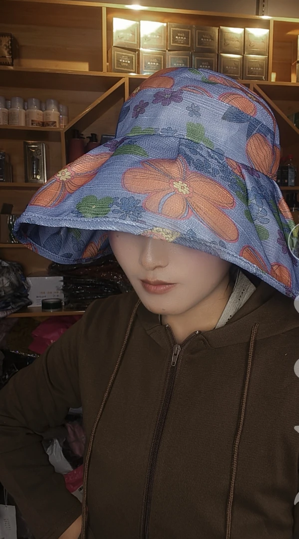帽子女夏天太阳帽韩版遮阳帽防紫外线可折叠出游户外防晒沙滩帽
