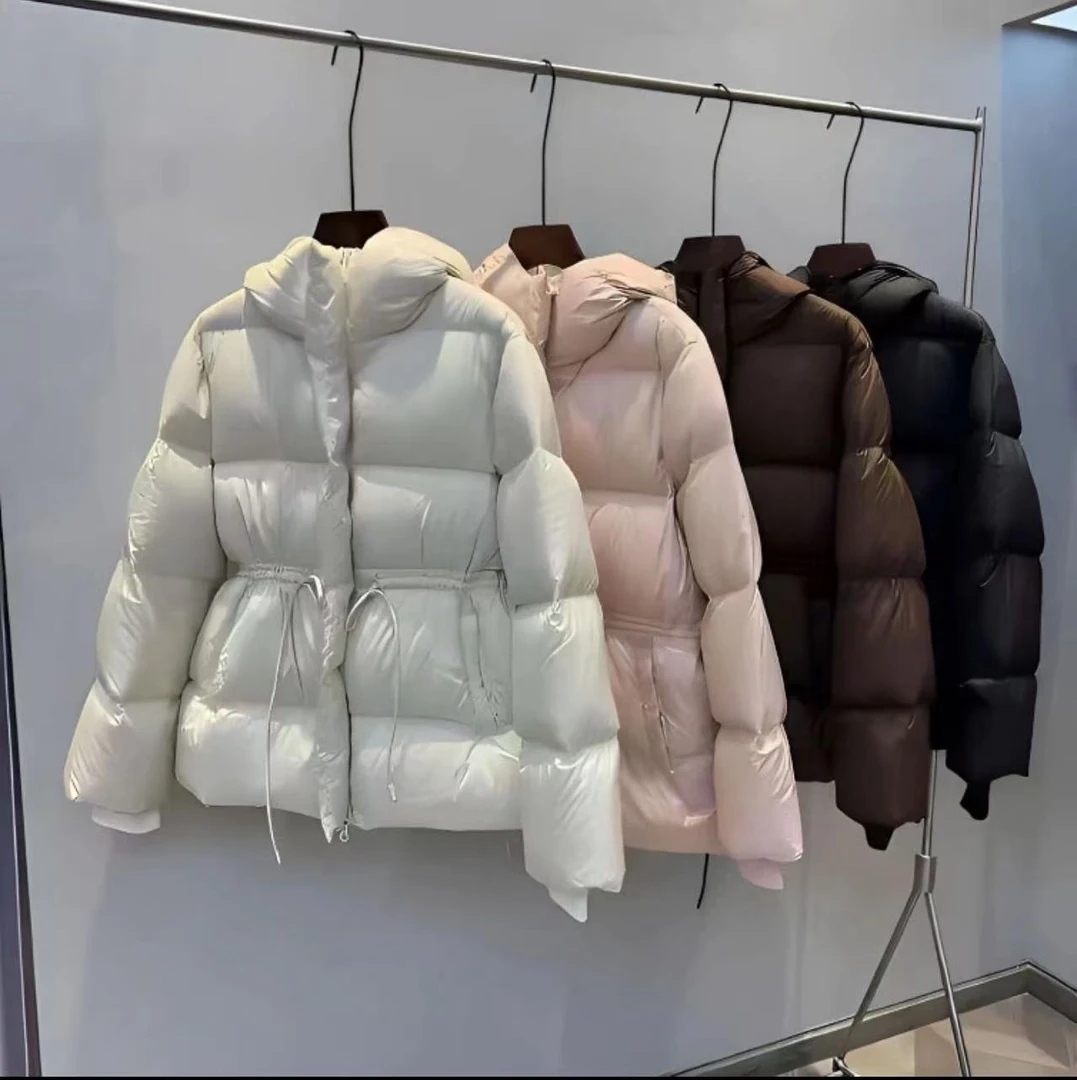 时尚巴黎走秀款,!韩系风收腰连帽加厚羽绒服