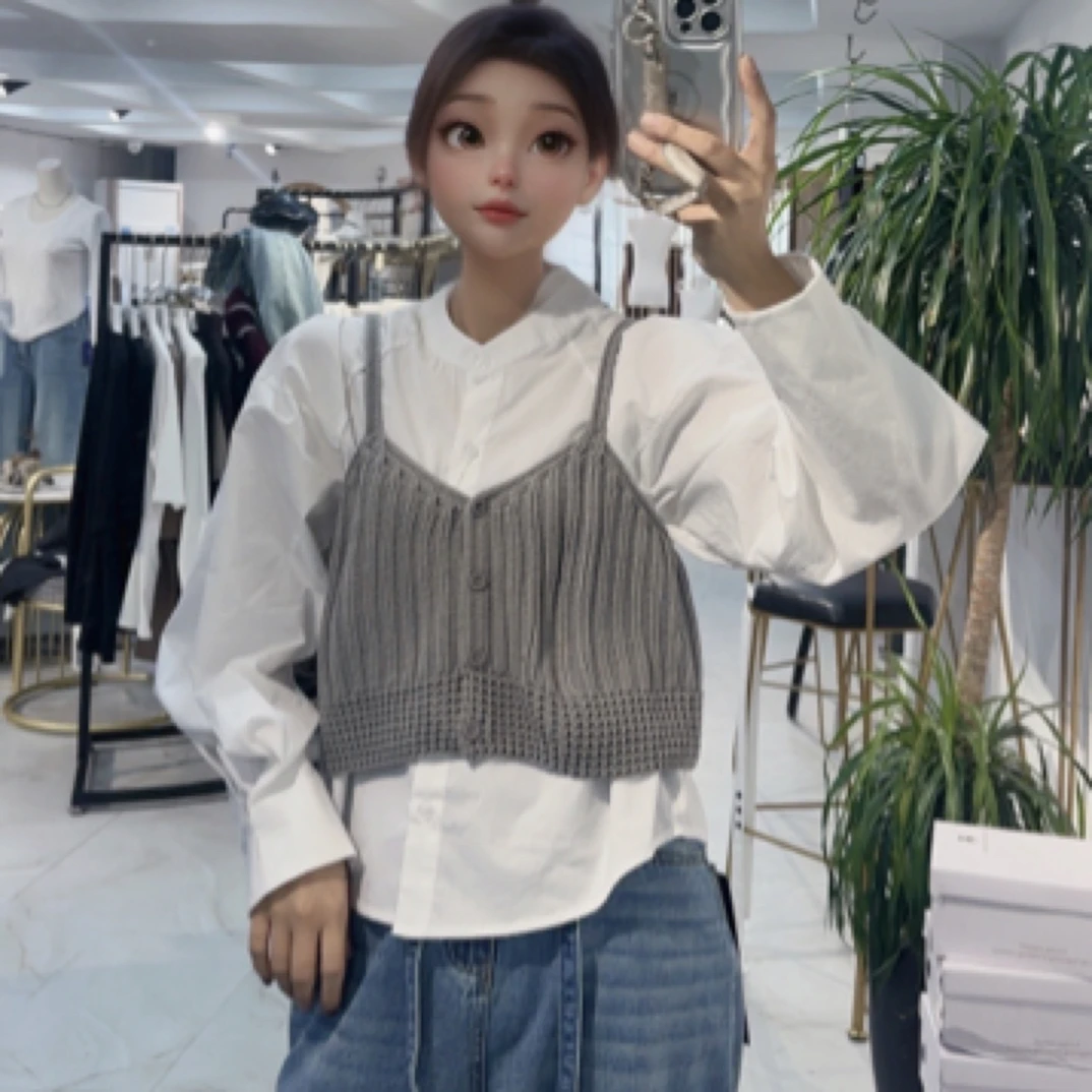 上衣两件套衬衣背心