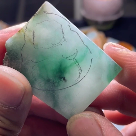 定制翡翠未镶嵌乐***文包工佛公