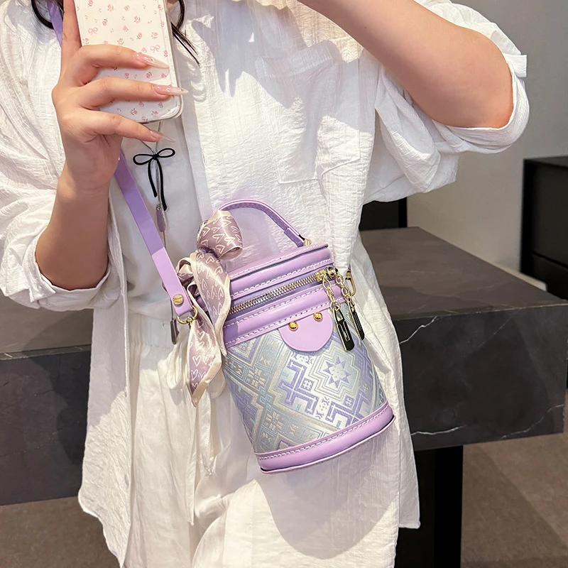 民族风刺绣DIY爆款壮锦包包女新款百搭斜挎包手提材料包手工包潮