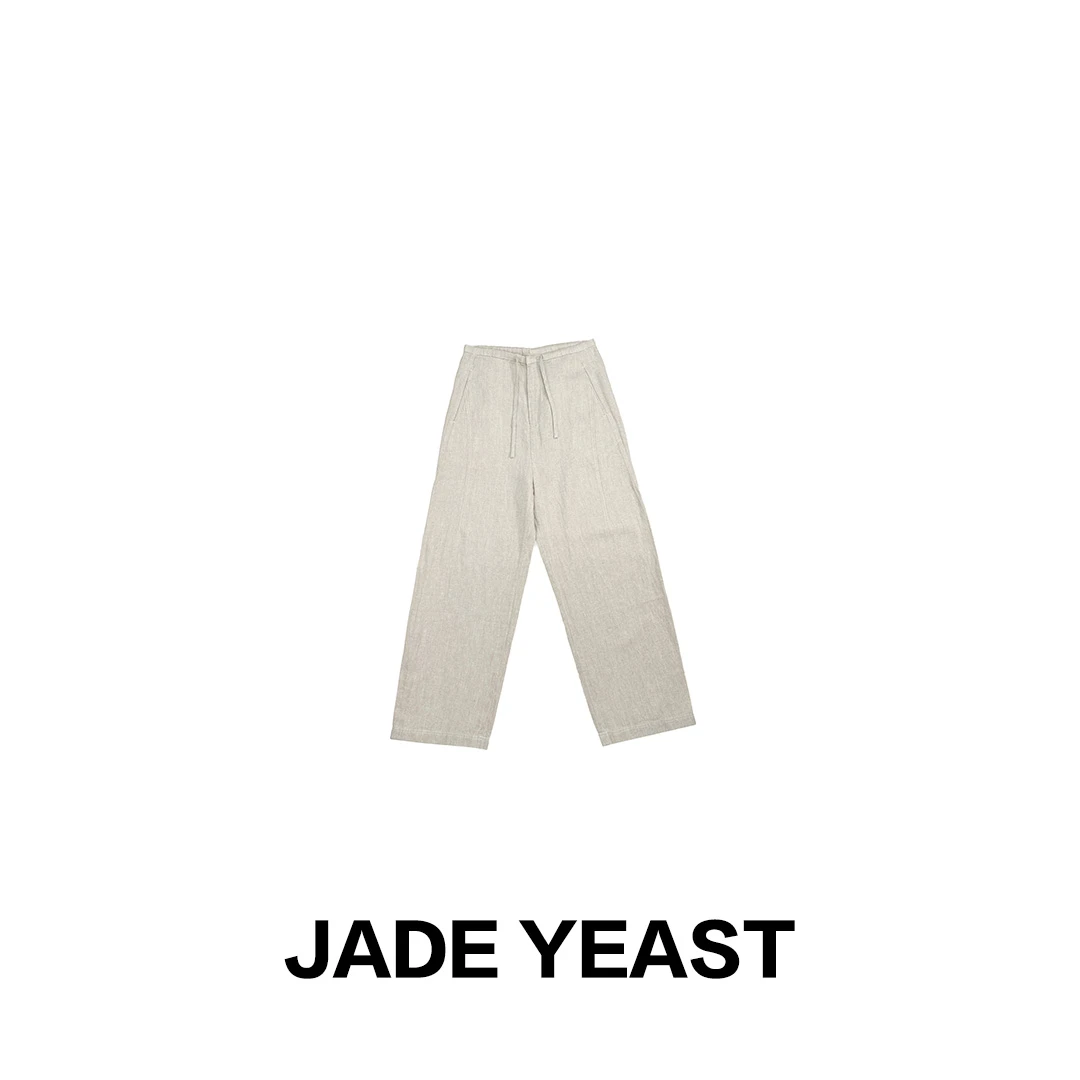 JADE YEAST|老钱【100亚麻】韧感宽松休闲阔腿裤-35711