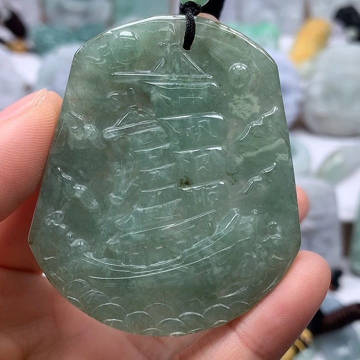 翡翠未镶嵌颈饰一帆风顺洒黄翡福利