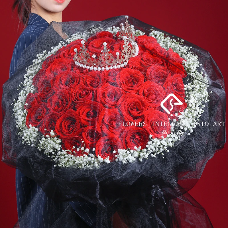 红玫瑰花束鲜花订购全国速递同城配送老婆求婚表白生日礼物附近店