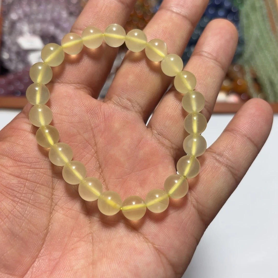 水晶手链未镶嵌美***洋8mm柠檬黄水晶