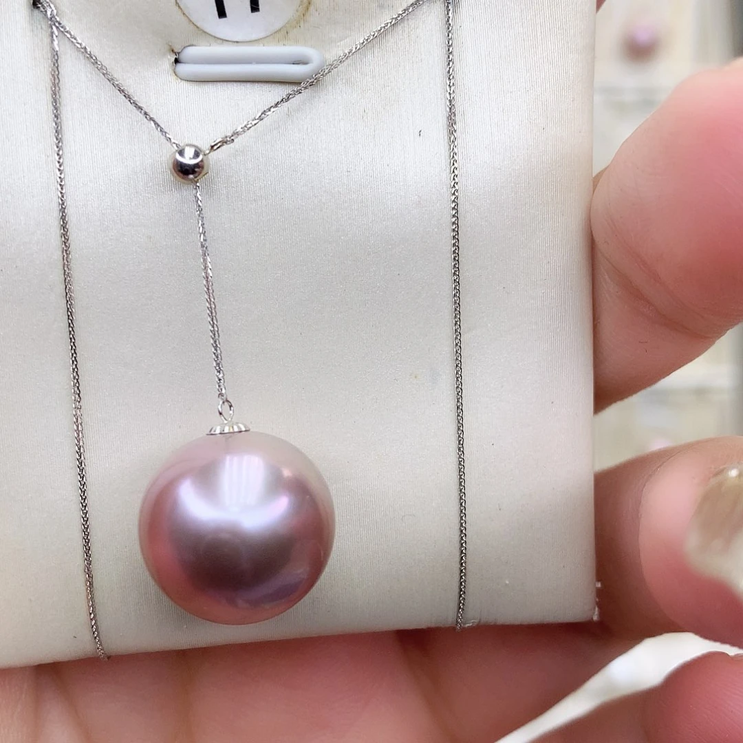 淡水珍珠吊坠(赠链)18K金镶嵌春*