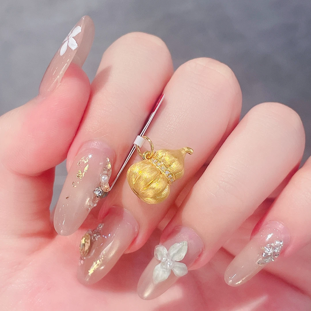 足金999 黄金首饰 5D莫桑南瓜葫芦吊坠