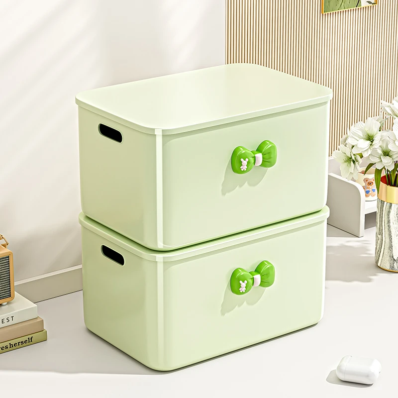俏洁可爱收纳盒桌面收纳盒化妆品杂物筐办公室书桌置储物篮整理箱