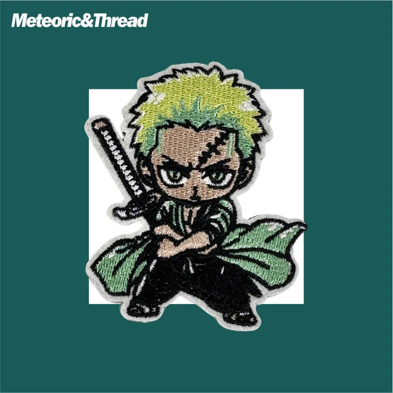 卡通索隆绣花刺绣魔术贴户外自粘布贴服装装饰修补贴补丁贴绣章贴