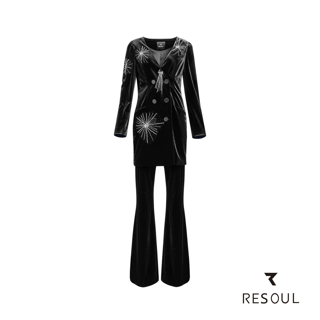 RESOUL/卓泓#0366丝绒套装ED2030366-M-黑色