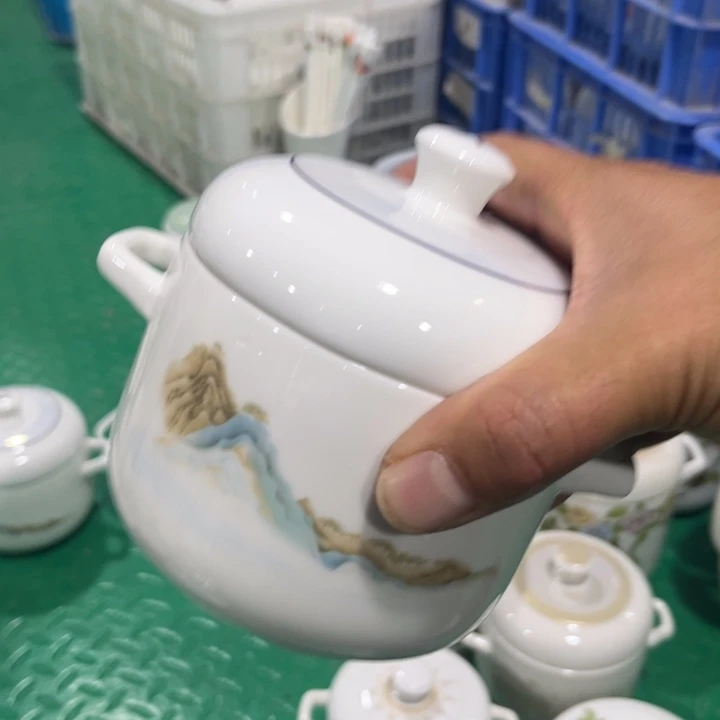 骨瓷中号炖盅二个微瑕