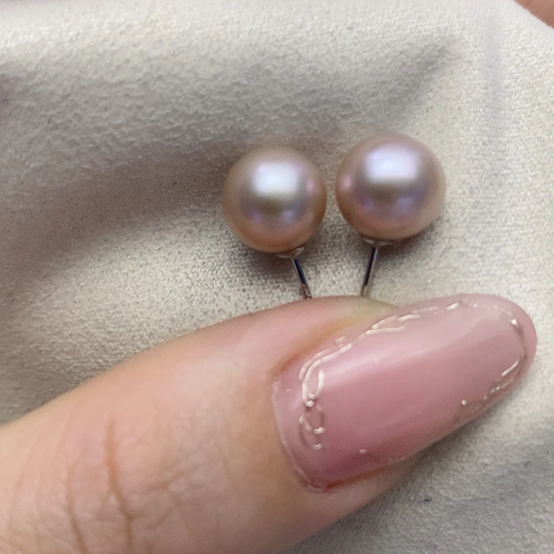 【闪购商品】淡水珍珠耳饰银S925镶嵌9-10mm