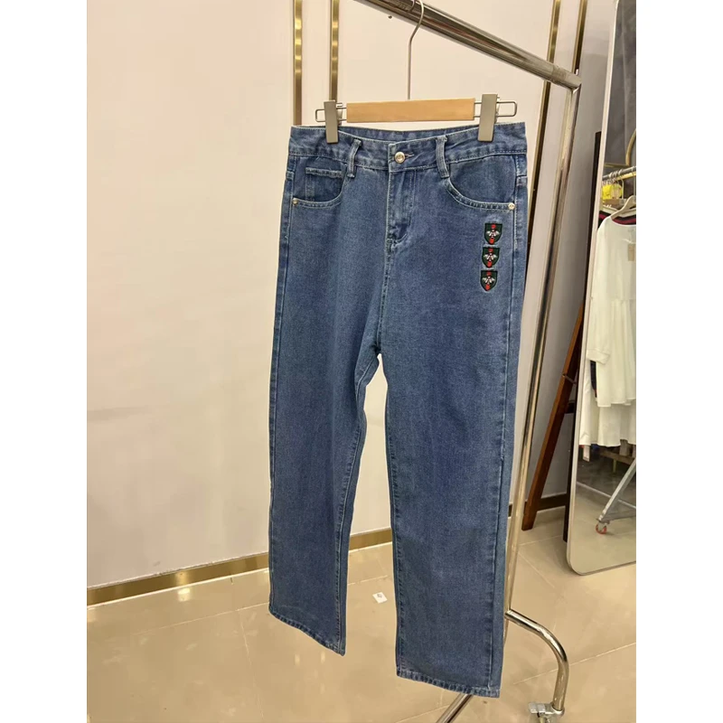 秋款2025时尚休闲阔腿牛仔裤女686