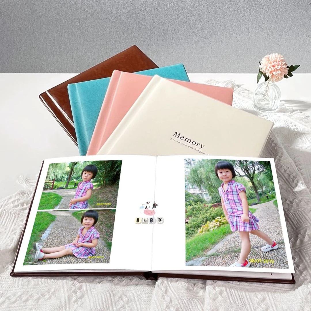 高端皮面照片定制相册情侣写真宝宝照纪念照片书优质时尚工艺
