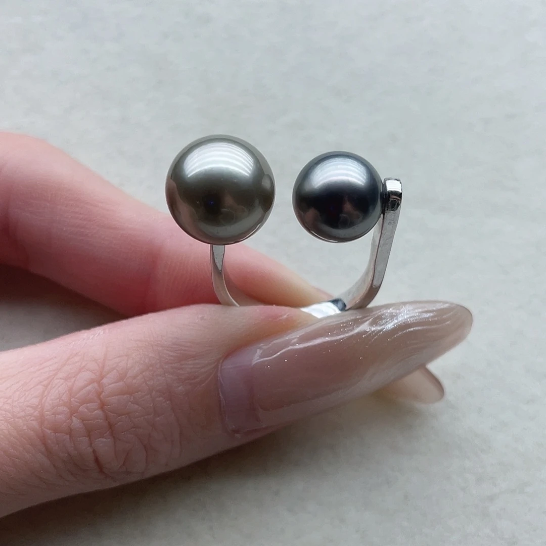 银S925镶嵌戒指37海水珍珠